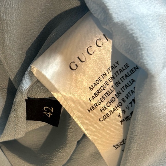 Gucci silk top - blue - medium - Picture 5 of 8